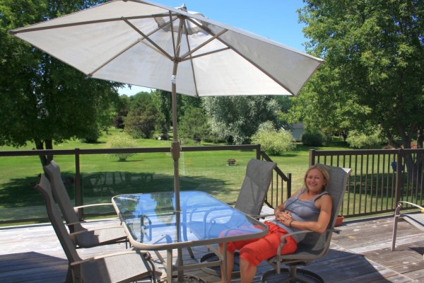our own patio and a big backyard in Canada