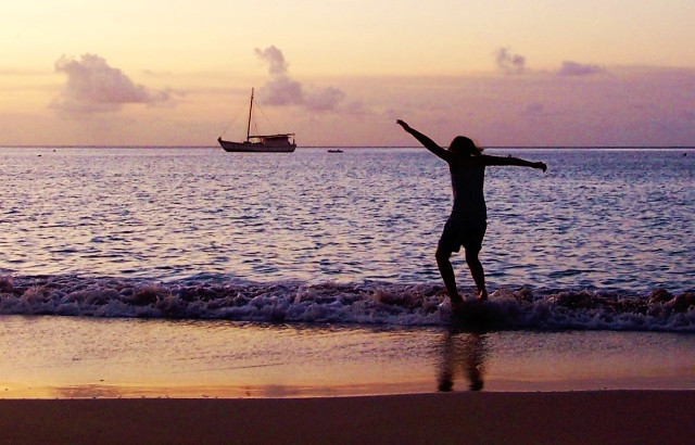 Playing at the beach Canouan